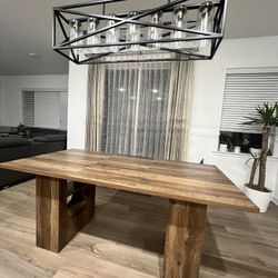 Large Farmhouse style rustic dinning table with Storage