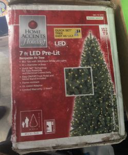 7ft Christmas Fir Tree Pre-Lit Warm White LED