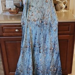 Green Floral Maxi Dress  With Cover Up