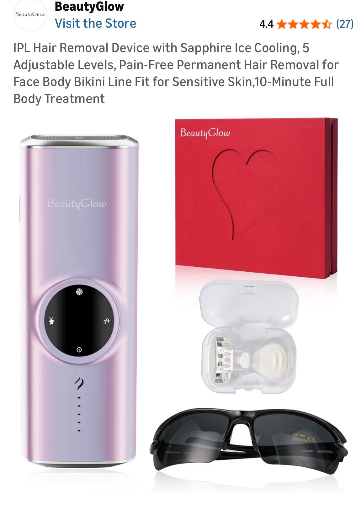 IPL Hair Removal Device with Sapphire Ice Cooling