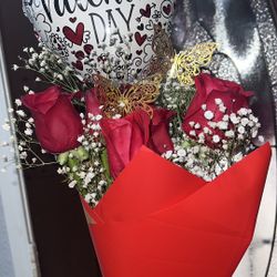 1/2 Dozen Red Roses bouquet 