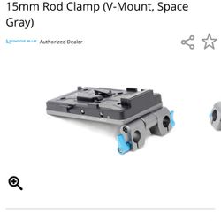 Kondor Blue Cine Battery Plate with 15mm Rod Clamp (V-Mount, Space Gray)