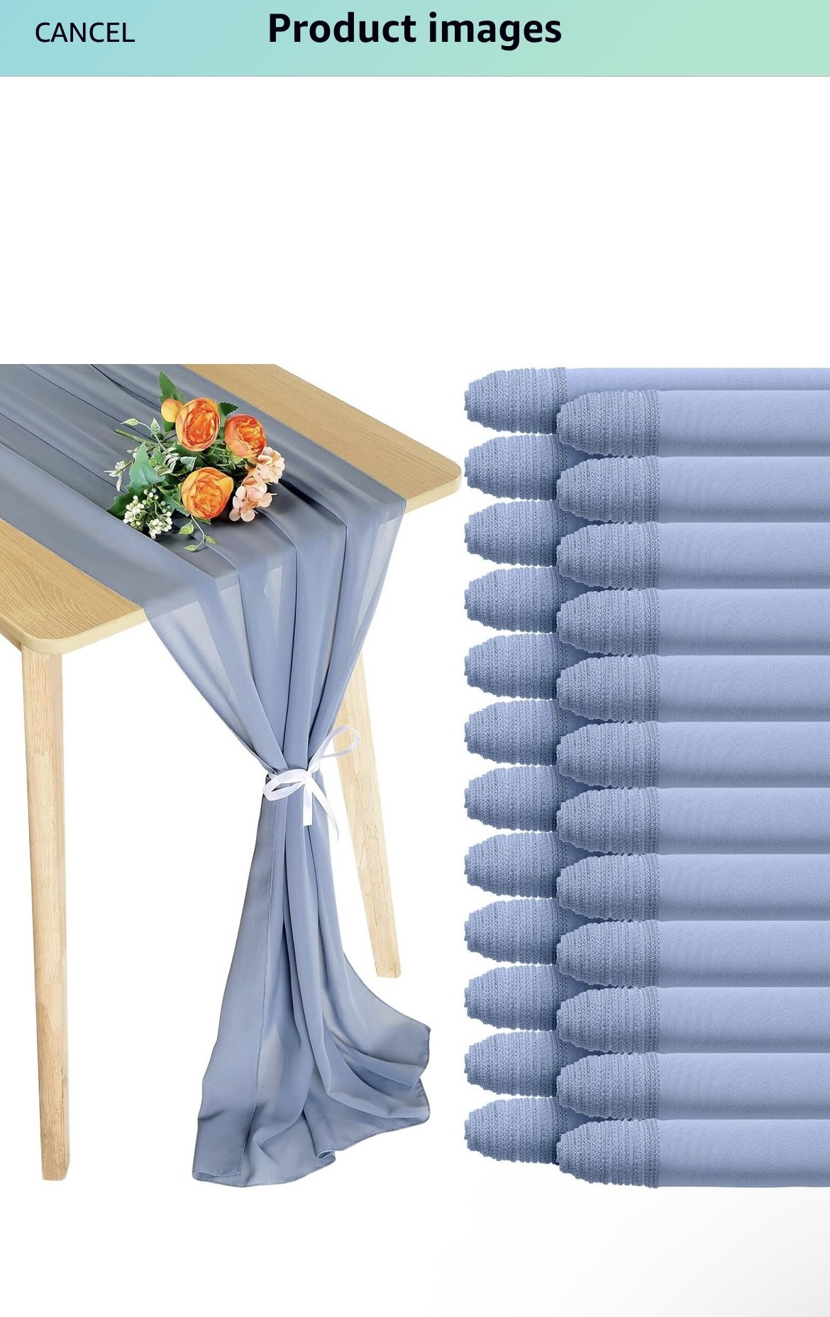 Dusty Blue Table Runners (Set of 20)