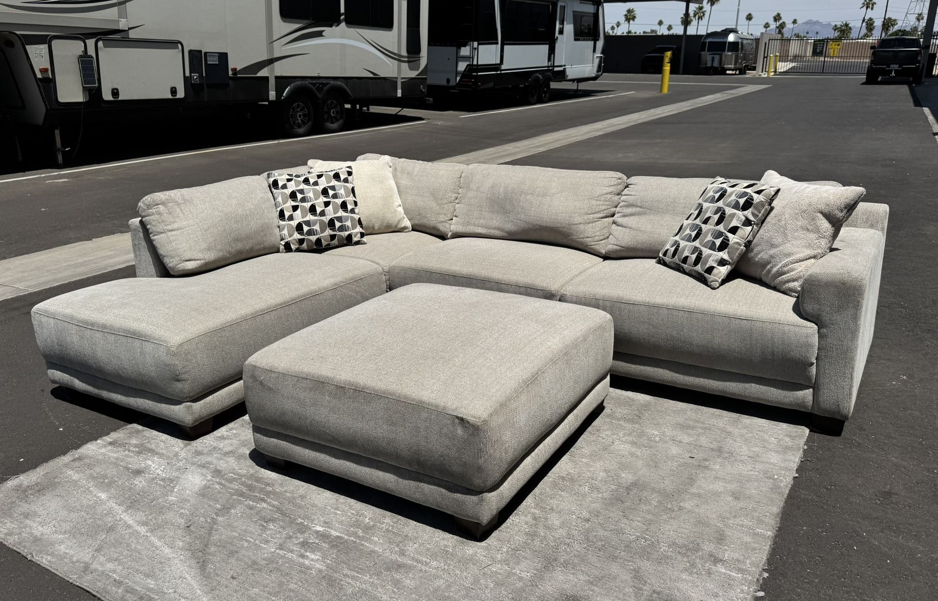 LIKE NEW Costco L Sectional With Ottoman