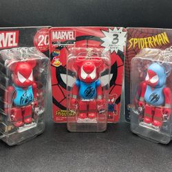Spiderman Be@rbrick 100% Scarlet Spider Lot Of 3 SEALED