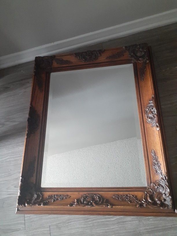 OAK Framed Mirror 18 X 24