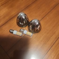 Bullet Flame Turn Signal Covers With Led Bulbs