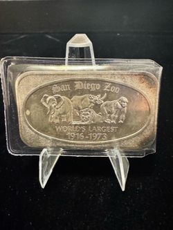 🔥Vintage🔥 1973 San Diego Zoo 1 Troy Oz 999 Fine Silver Bar