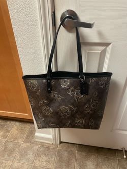 Coach tote floral print reversible