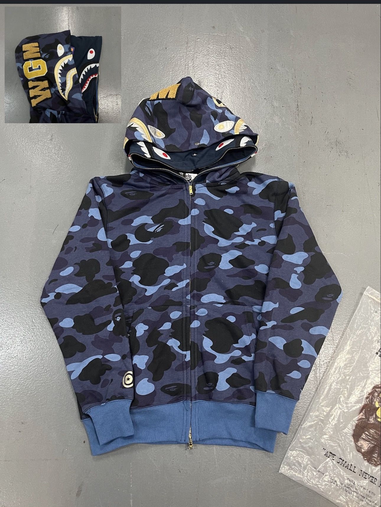 BAPE color Camo Shark Wide Full Double Zip Hoodie 
