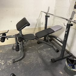 Squat Rack  With Bar And Bench 