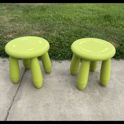 Green Kids Stools /  Chairs set