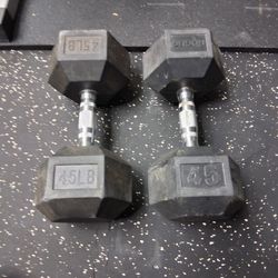 45 Rubber Coat Dumbells 