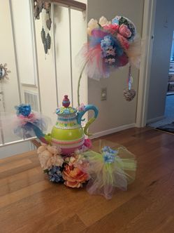 Alice in Wonderland handmade teapot centerpiece only (1) available