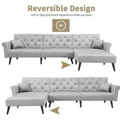 Sectional Convertible Futon Sofa- Lightly used