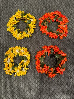 Fall color candle rings - 4 count