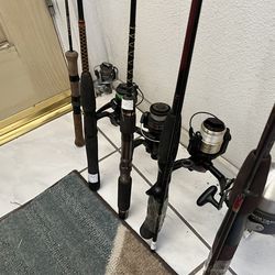 Various fishing poles & reels new/used