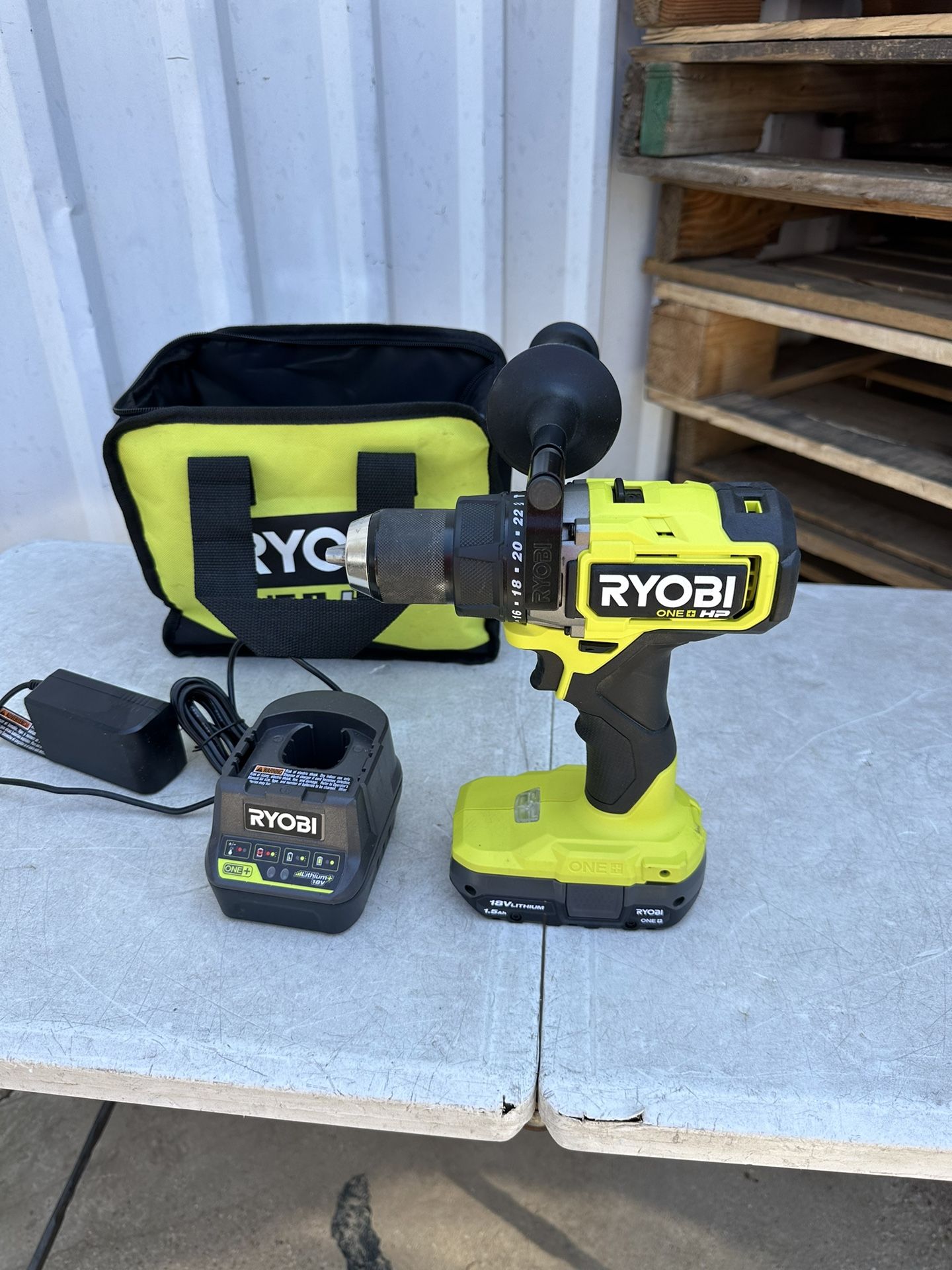 RYOBI ONE+ HP 18V Brushless Cordless 1/2 in. Hammer Drill with ONE+ 18V 2.0 Ah Lithium Used $120