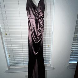 Plum Satin Dress - Perfect for Homecoming!