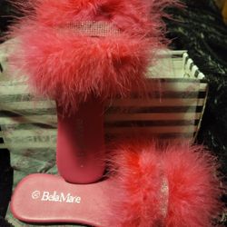 Fuschia Feathers Love Sexy Sandals