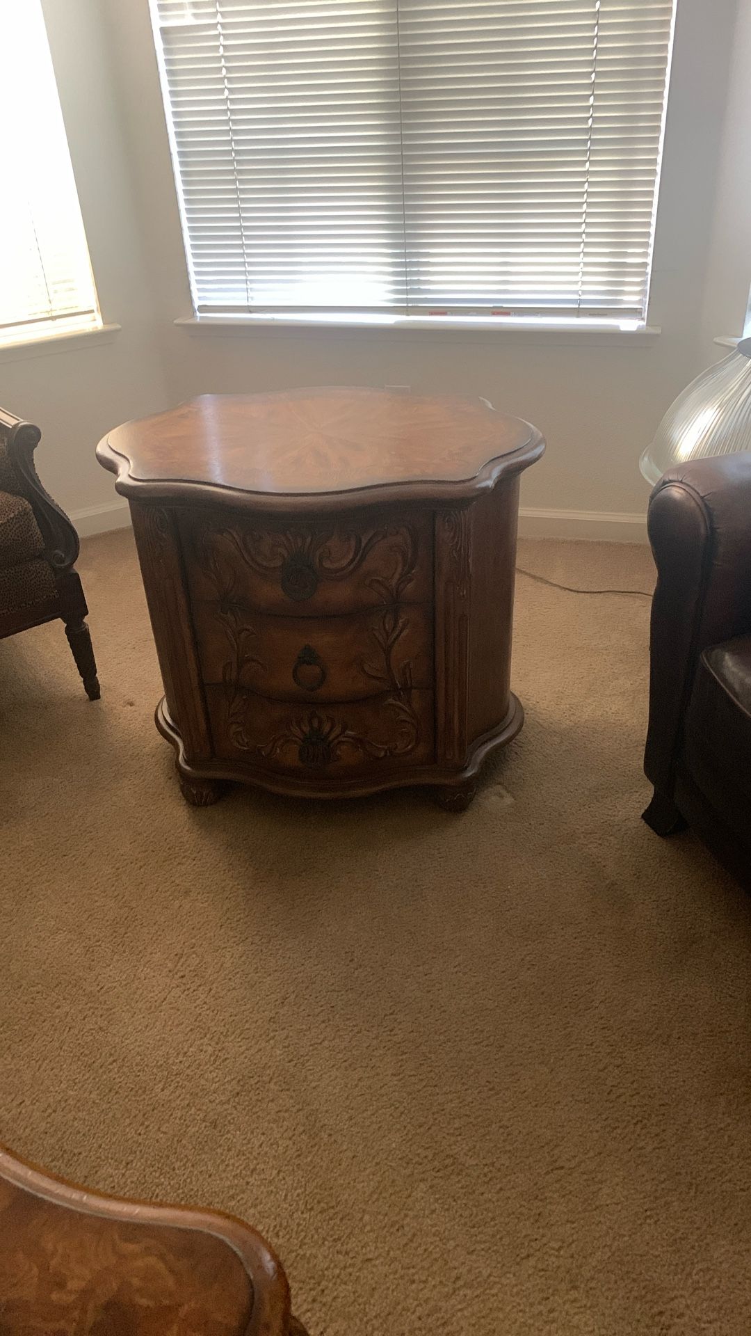 End Table With 3 Drawers