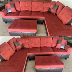 New Sectional + Storage Ottoman  — Left or Right Chaise — Delivery Available