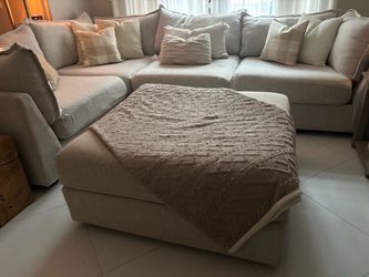 Light Gray Square Ottoman