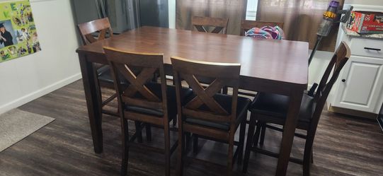 6 chair bar height kitchen table