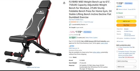 Flybird Adjustable Weight Bench Has a 33” – 35” extended back rest that accommodates lifters up to 6’5”, and/or other lifters who like to put their fe