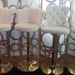 Four Cream Bar Stools