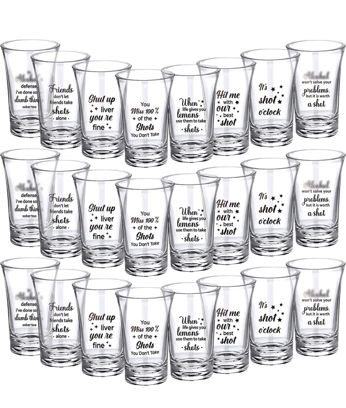 2-24 packs of acrylic shot glasses