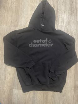 Out Of Character Podcast Black Hooded Sweatshirt Graphic Print