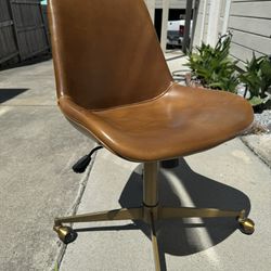 Like New - World market - Mid Century Brown Desk Chair