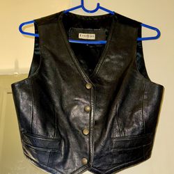 BeBe Vintage Black Leather Vest (Small) Unisex