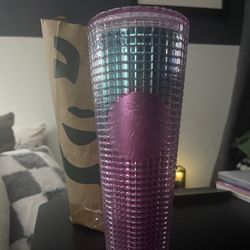 Starbucks Tumbler - Summer Pink And Blue Grid Kaleidoscope 