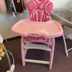 Badger Pink Envee ll High Chair with Table Conversion