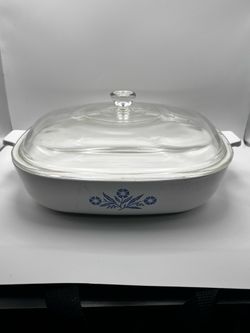 Vintage CorningWared Blue Cornflower 2.5L Casserole Dish with Pyrex Lid