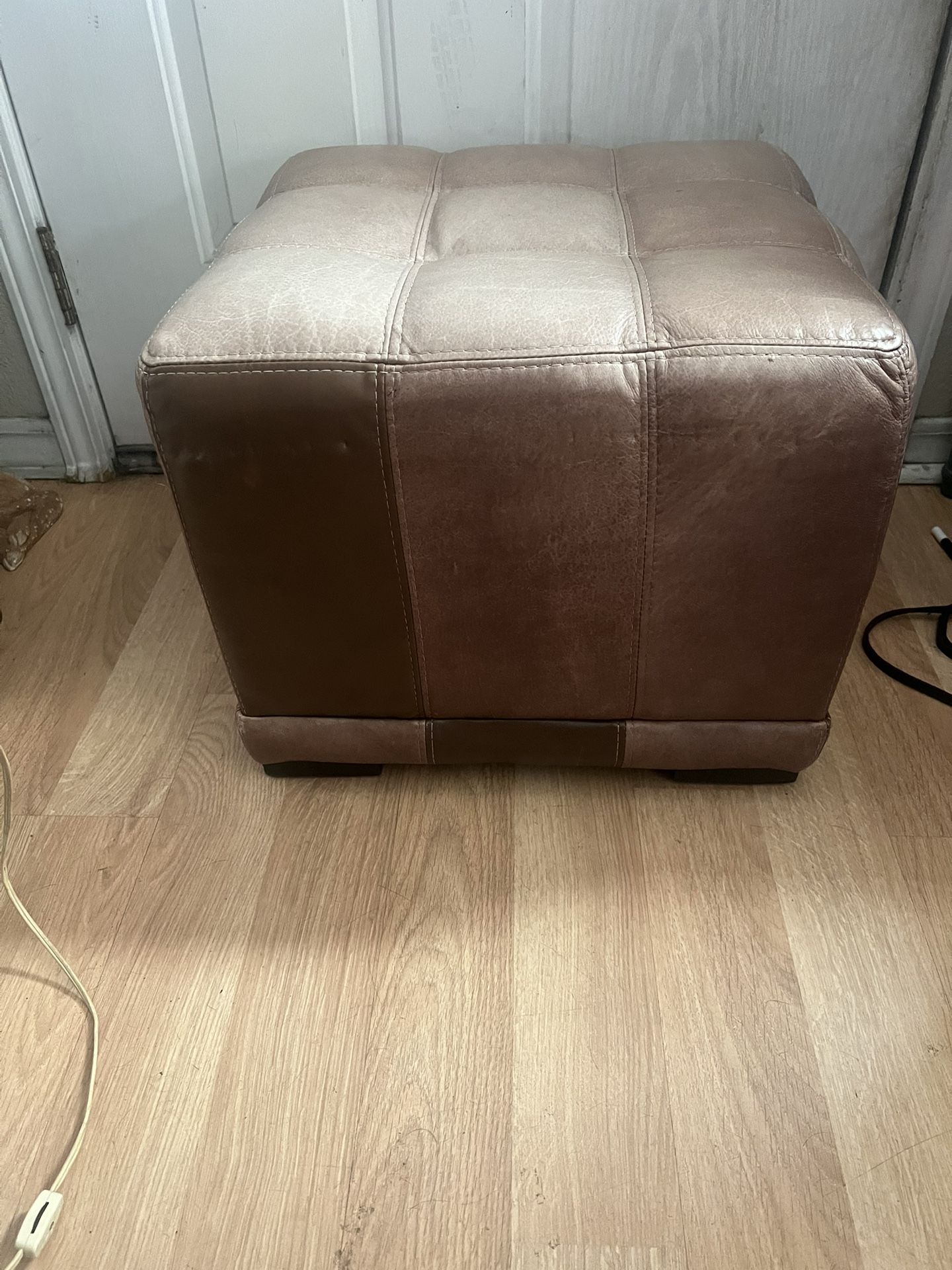 Leather ottoman