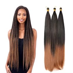 Synthetic Silky Straight Braiding Hair 22 Inch ( 3 Packs)