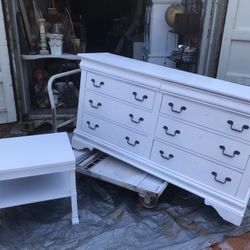 Beautiful Custom Farmhouse Wood Drawer Dresser Set Approx 65in