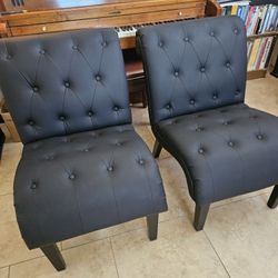 Accent Chairs-2, Black Lounge Chairs, Never Used,
