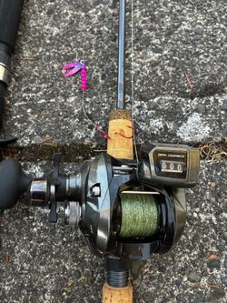 Baitcasting Reel with Depth Counter on Rod