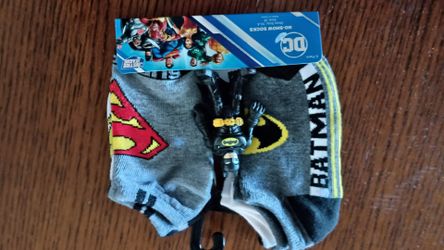 Batman Superman DC kids socks size medium 10 to 4 shoe size