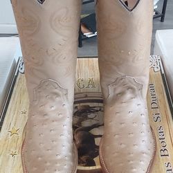 Ostrich leather cowboy boots