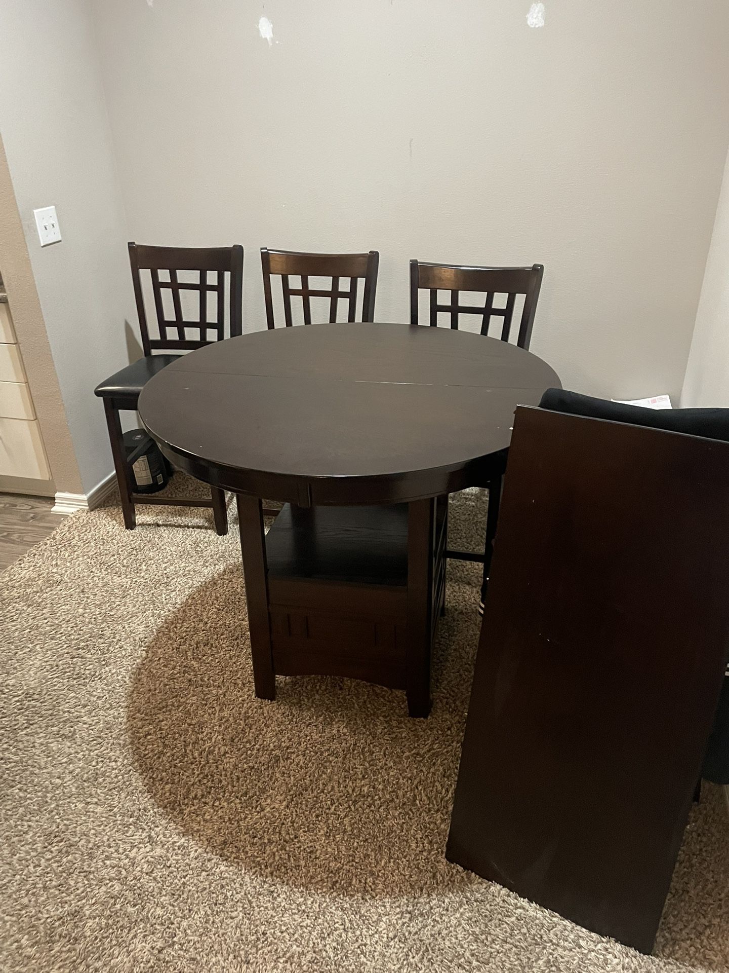Dining Room Table With Chairs Expandable, Wooden, Kitchen