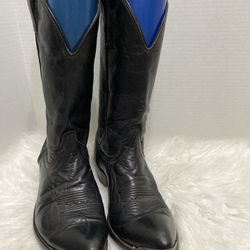 Laredo 5672 Black Leather Western Cowboy Boots Men's Size 8 EE Made in USA