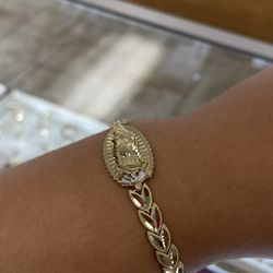 14k Brazalete De Virgen De Guadalupe 