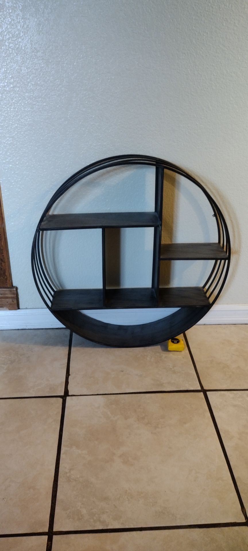 Round metal shelf