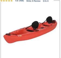Tandem Kayak includes 2 paddles and Trolley Cart