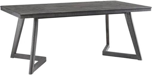 Gray Wood Rectangular Dining Table